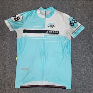 Assos Six Days Cycling Jersey Sz XLG Blue White #68 Sponsor Yourself Switzerlan